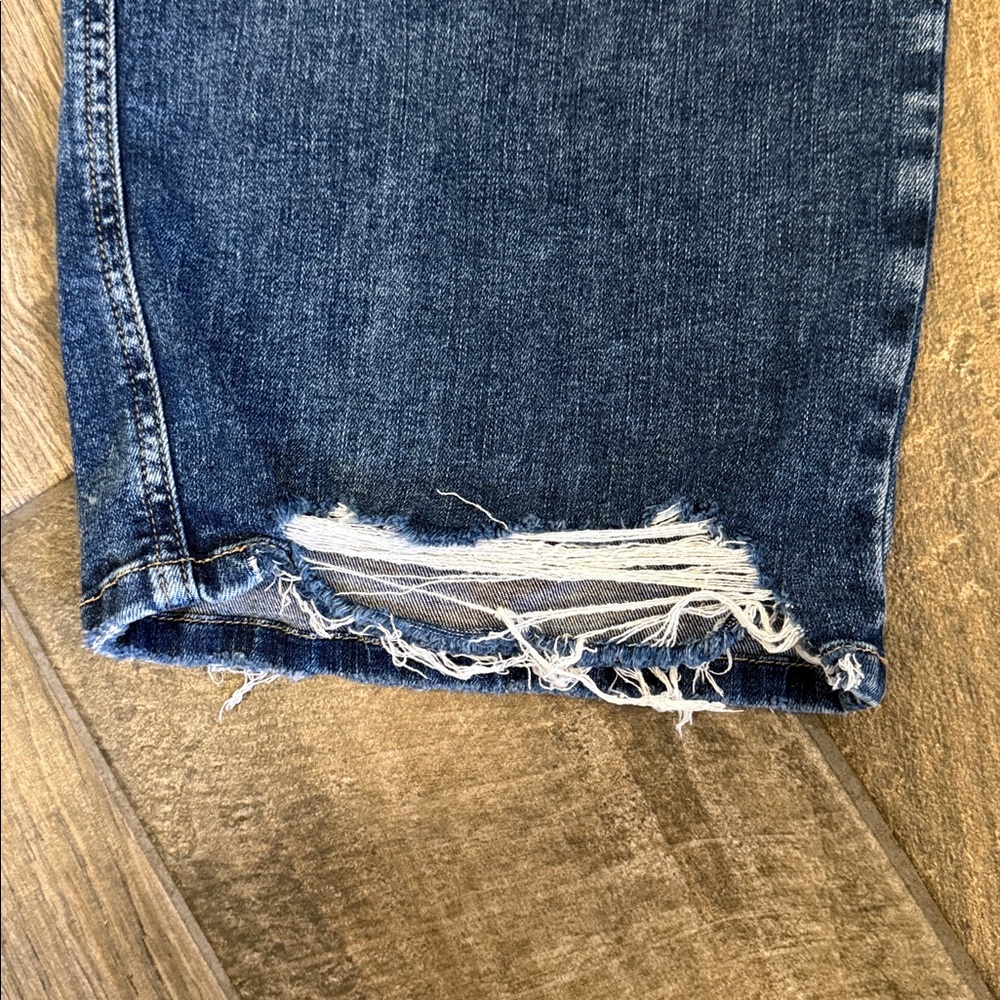 Flying Monkey High Waist Distressed Crop Jeans Size 26 | Pleated Wide Leg - Picture 6 of 12